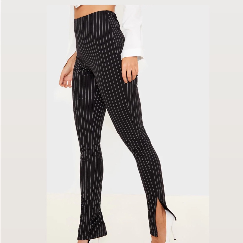 ZARA PINSTRIPE SPLIT PANTS